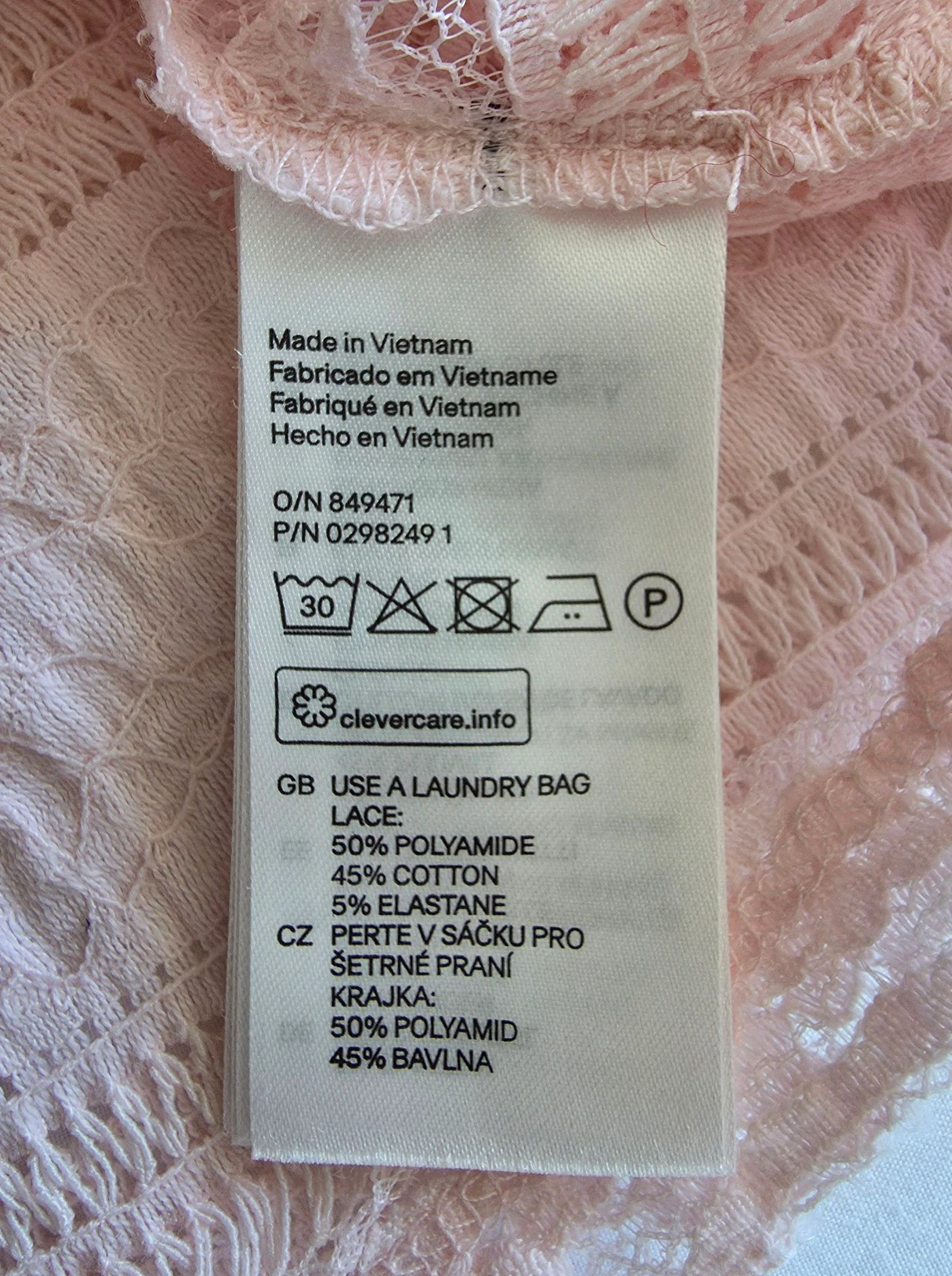 Débardeur rosa pálido H&M S 36 top de encaje con botones – photo 7